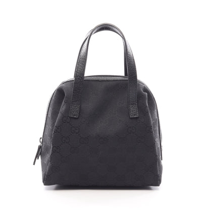 GGキャンバス ハンドバッグ キャンバス レザー ブラック グッチ