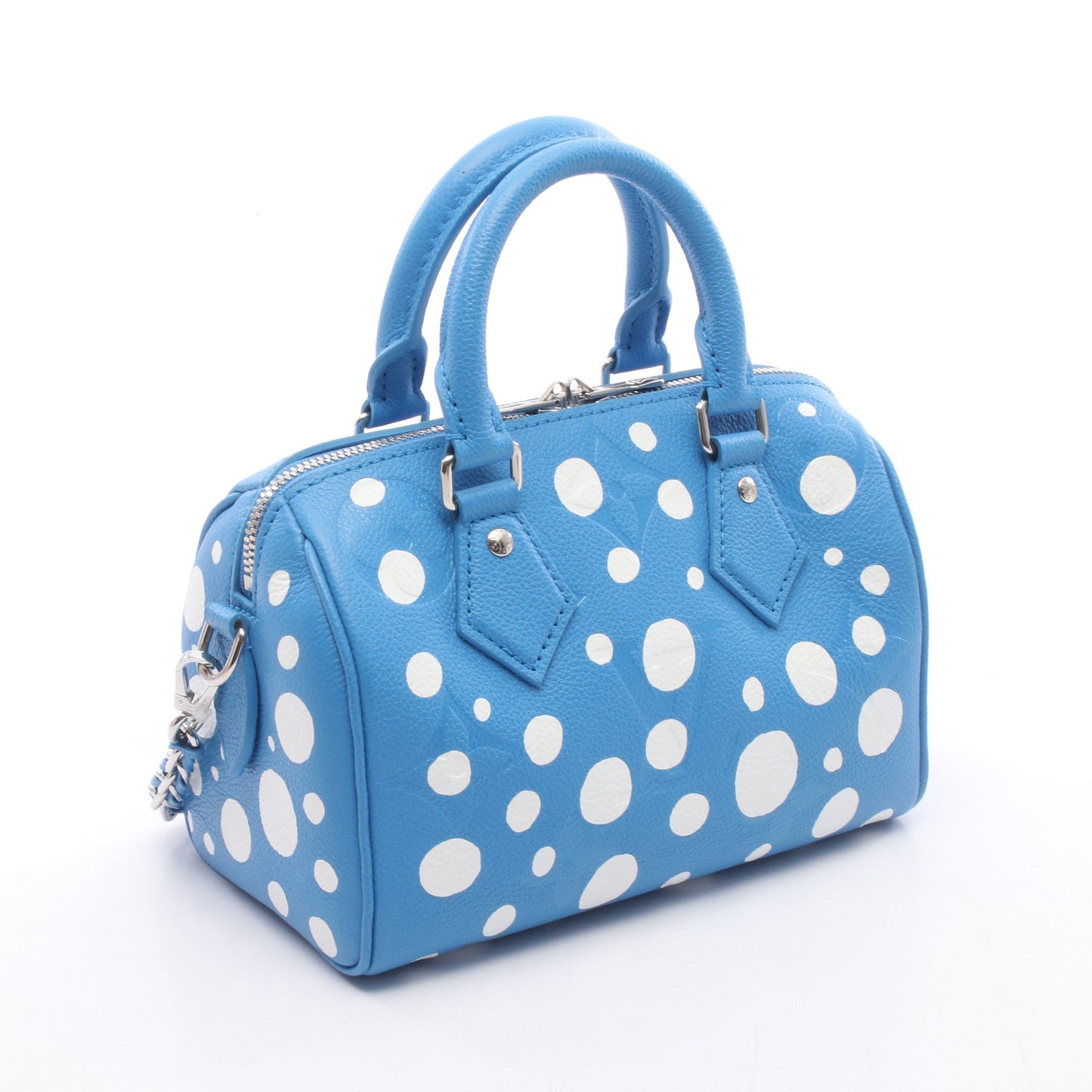 LOUIS VUITTON × yayoi kusama スピーディ バンドリエール20 インフィニティドット 2WAY ハンドバッグ レザー ブルー ホワイト ルイヴィトン