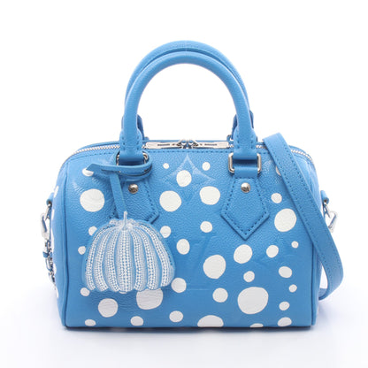LOUIS VUITTON × yayoi kusama スピーディ バンドリエール20 インフィニティドット 2WAY ハンドバッグ レザー ブルー ホワイト ルイヴィトン