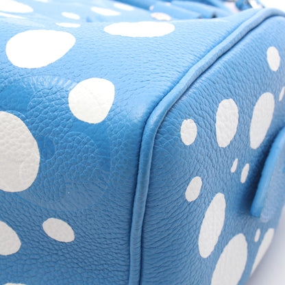 LOUIS VUITTON × yayoi kusama スピーディ バンドリエール20 インフィニティドット 2WAY ハンドバッグ レザー ブルー ホワイト ルイヴィトン