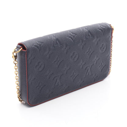 ポシェット フェリシー モノグラム アンプラント マリーヌルージュ チェーンウォレット レザー ネイビー レッド ルイヴィトン バッグ LOUIS VUITTON