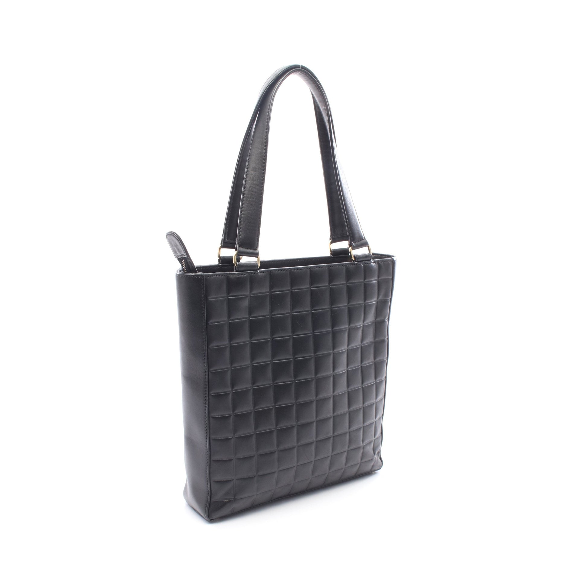 チョコバー ハンドバッグ トートバッグ ラムスキン ブラック ゴールド金具 シャネル バッグ CHANEL
