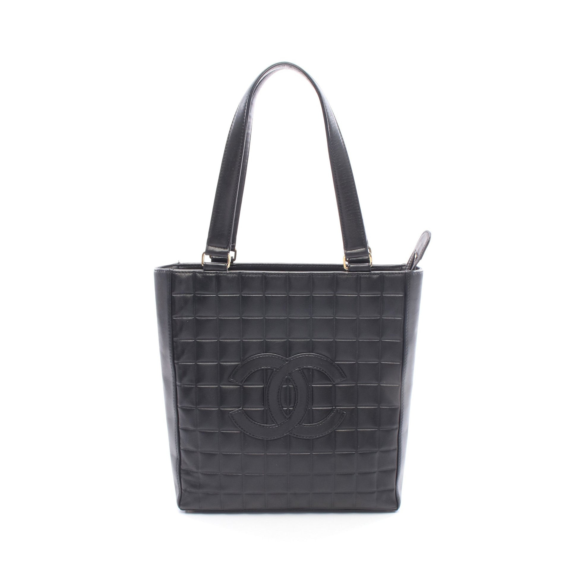 チョコバー ハンドバッグ トートバッグ ラムスキン ブラック ゴールド金具 シャネル バッグ CHANEL