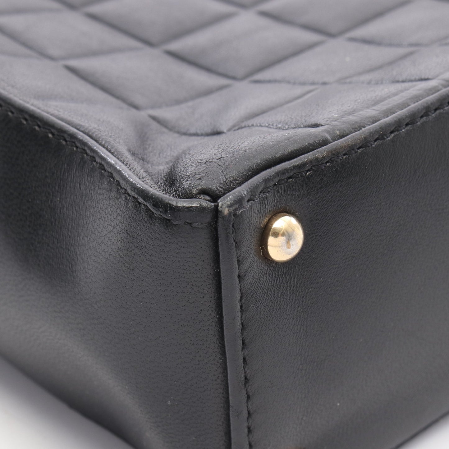 チョコバー ハンドバッグ トートバッグ ラムスキン ブラック ゴールド金具 シャネル バッグ CHANEL