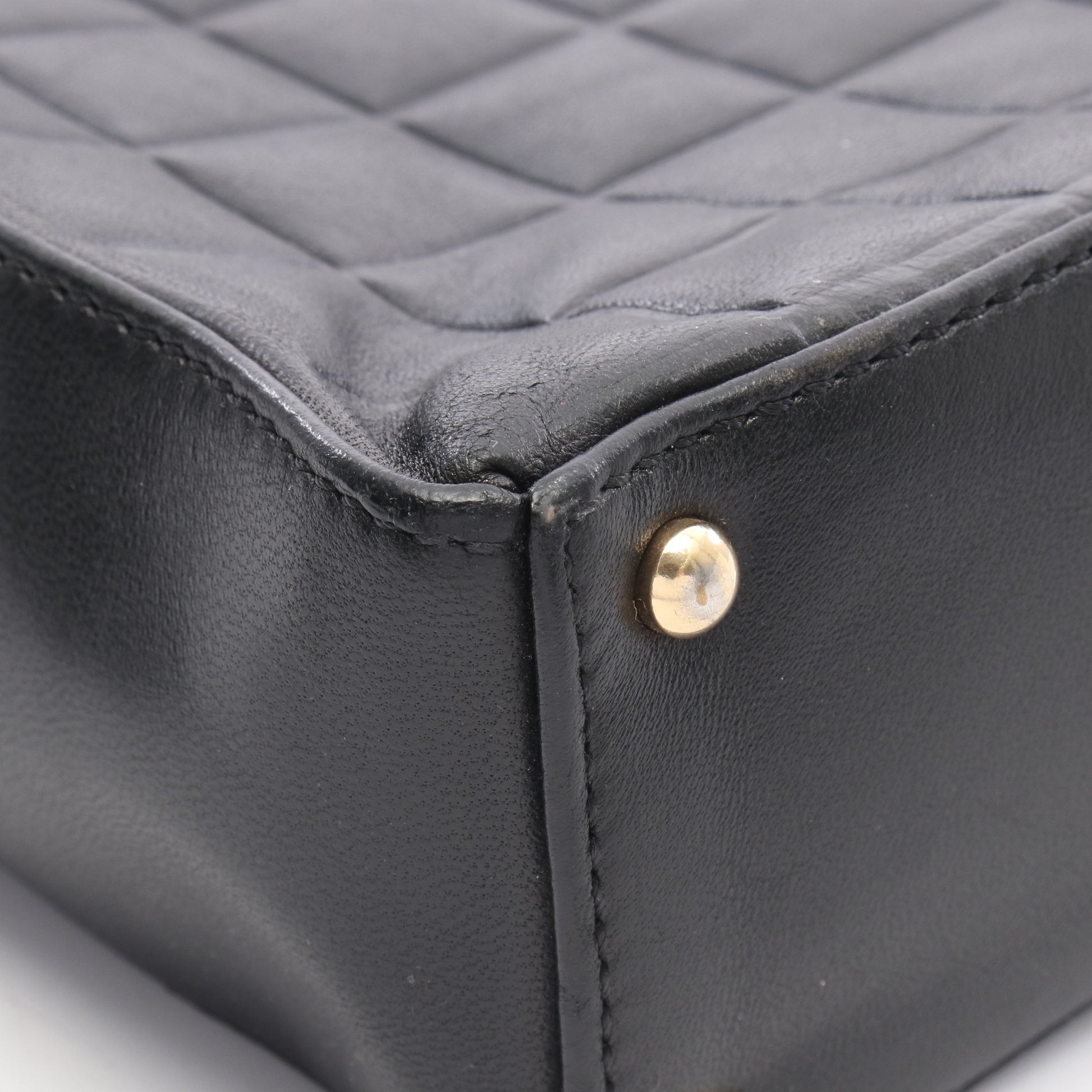 チョコバー ハンドバッグ トートバッグ ラムスキン ブラック ゴールド金具 シャネル バッグ CHANEL