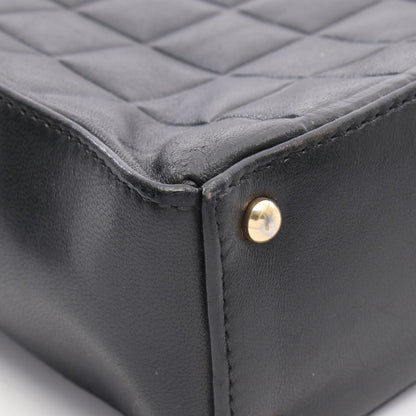 チョコバー ハンドバッグ トートバッグ ラムスキン ブラック ゴールド金具 シャネル バッグ CHANEL