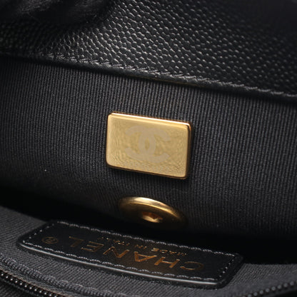 ミニマトラッセ トップハンドル 2WAY チェーンショルダーバッグ キャビアスキン ブラック ゴールド金具 シャネル