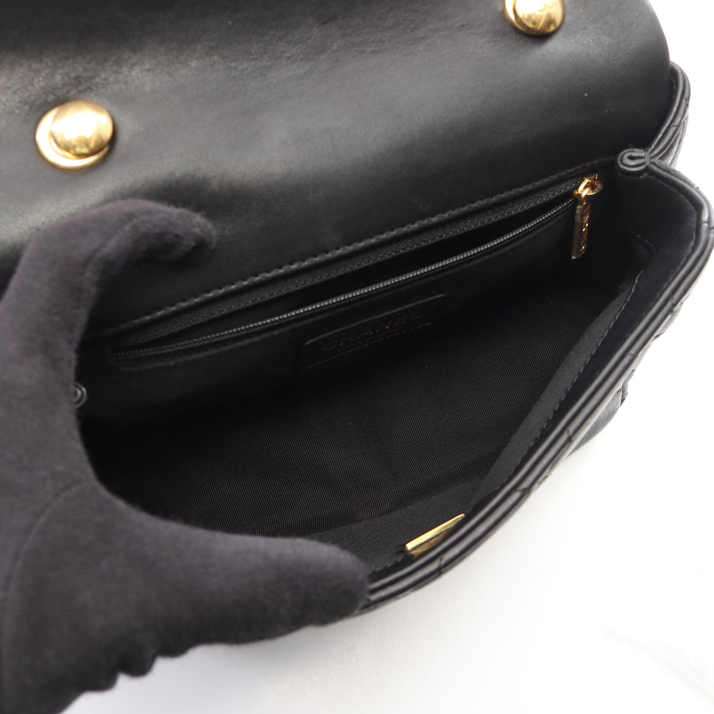 マトラッセ 2WAY チェーンショルダーバッグ レザー ブラック ゴールド金具 シャネル