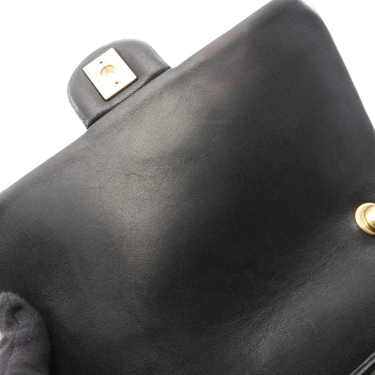 マトラッセ 2WAY チェーンショルダーバッグ レザー ブラック ゴールド金具 シャネル