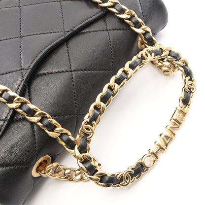 マトラッセ 2WAY チェーンショルダーバッグ レザー ブラック ゴールド金具 シャネル