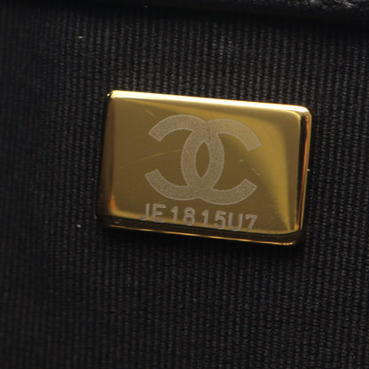 マトラッセ 2WAY チェーンショルダーバッグ レザー ブラック ゴールド金具 シャネル
