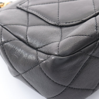 マトラッセ 2WAY チェーンショルダーバッグ レザー ブラック ゴールド金具 シャネル