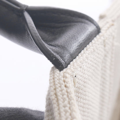 アルコ ミディアム マキシイントレチャート ハンドバッグ トートバッグ キャンバス レザー アイボリー ブラック ボッテガヴェネタ
