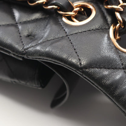 マトラッセ Wフラップ Wチェーンショルダーバッグ ラムスキン ブラック ゴールド金具 シャネル バッグ CHANEL