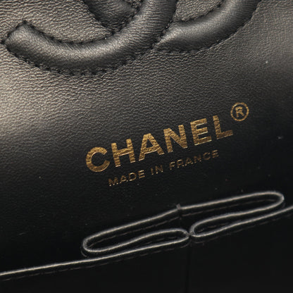 マトラッセ Wフラップ Wチェーンショルダーバッグ ラムスキン ブラック ゴールド金具 シャネル バッグ CHANEL