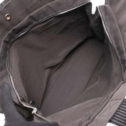 エールラインMM ハンドバッグ トートバッグ キャンバス グレー シルバー金具 エルメス