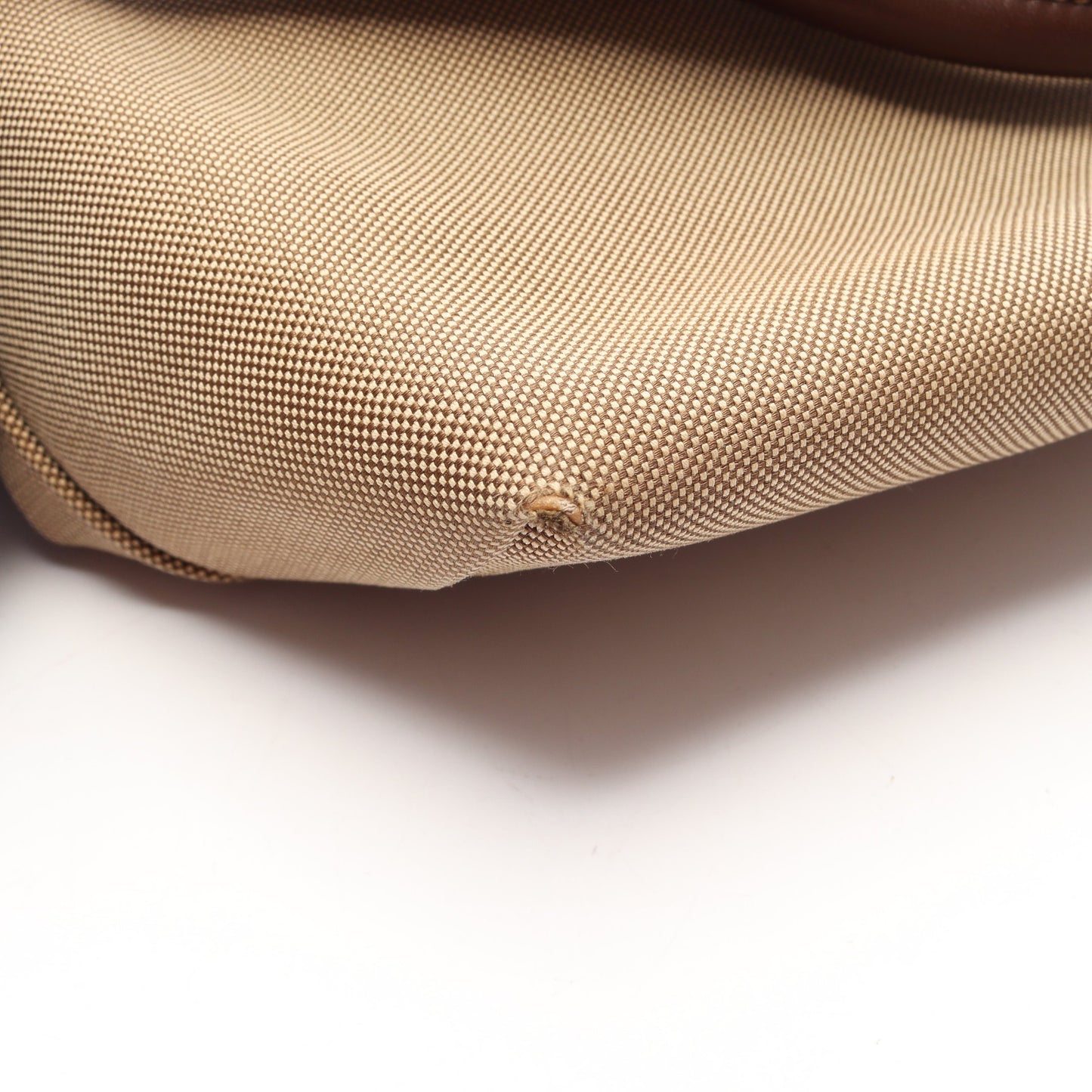 LOGO JACQUARD ロゴジャガード 2WAY ハンドバッグ キャンバス レザー ベージュ ダークブラウン プラダ
