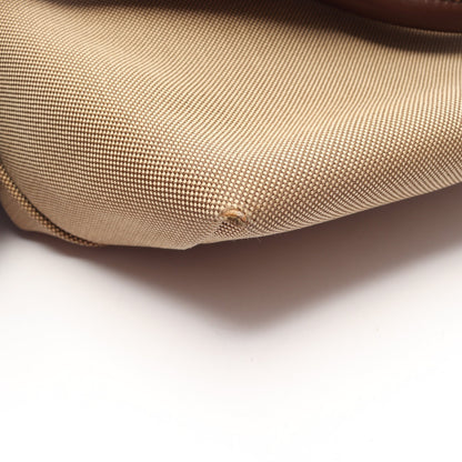 LOGO JACQUARD ロゴジャガード 2WAY ハンドバッグ キャンバス レザー ベージュ ダークブラウン プラダ