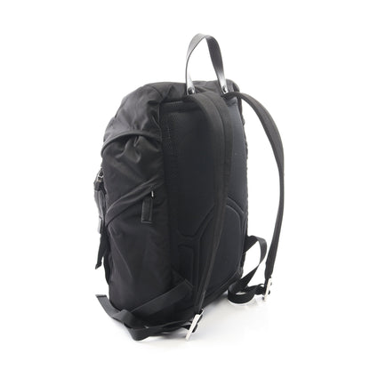 Re-Nylon バックパック リュックサック ナイロン サフィアーノレザー ブラック プラダ