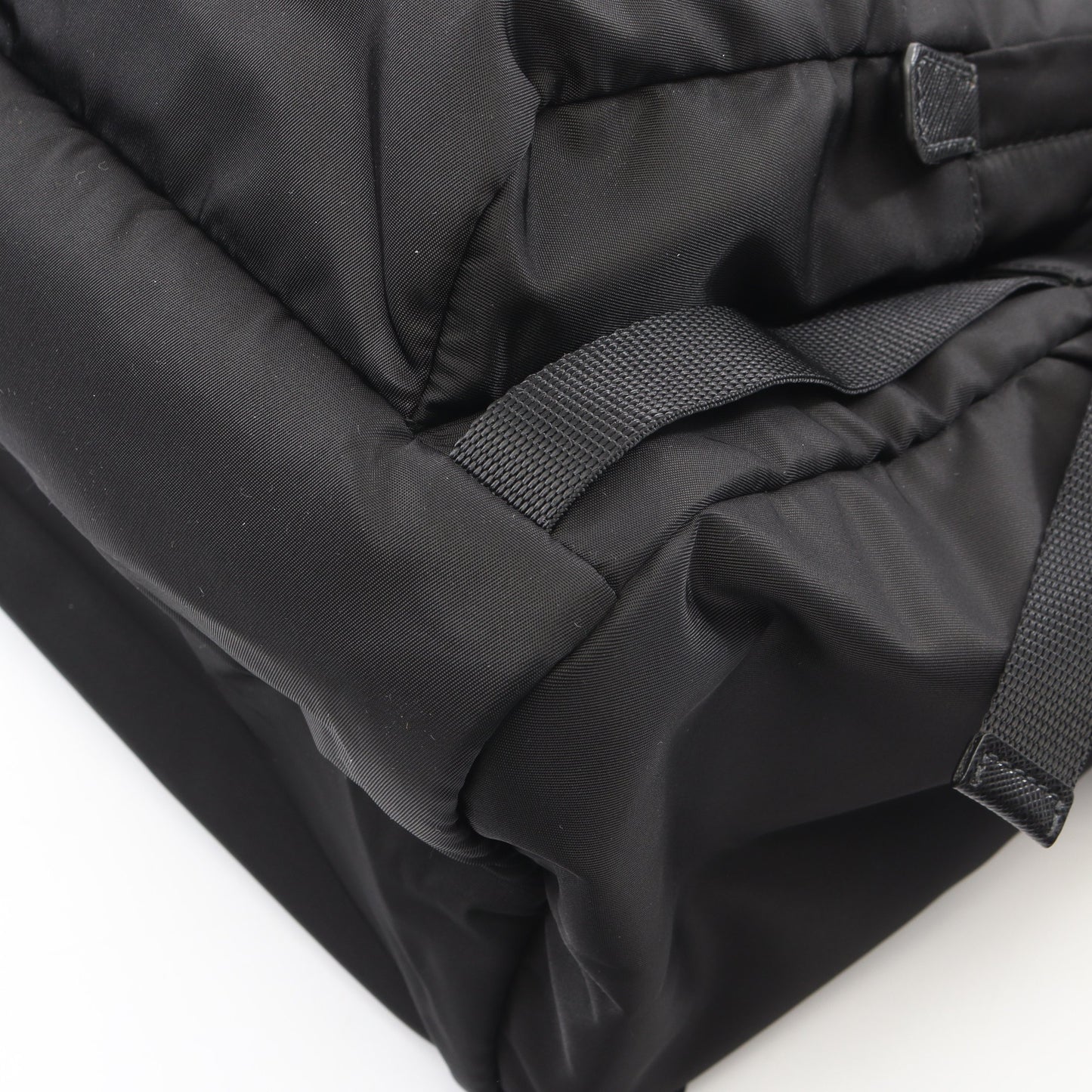 Re-Nylon バックパック リュックサック ナイロン サフィアーノレザー ブラック プラダ