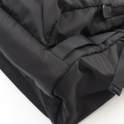 Re-Nylon バックパック リュックサック ナイロン サフィアーノレザー ブラック プラダ