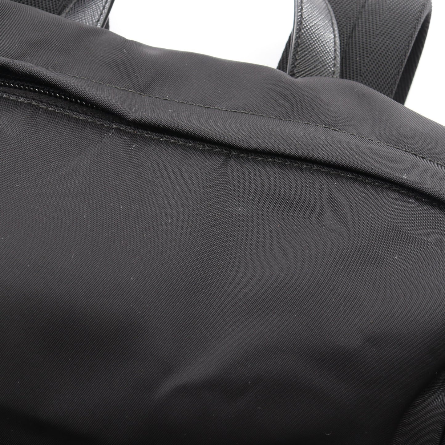 Re-Nylon バックパック リュックサック ナイロン サフィアーノレザー ブラック プラダ
