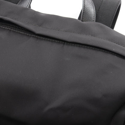 Re-Nylon バックパック リュックサック ナイロン サフィアーノレザー ブラック プラダ