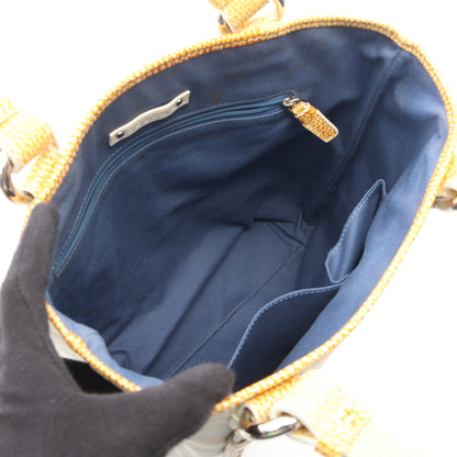 パリマカダム ハンドバッグ トートバッグ キャンバス レザー ライトグレー イエロー セリーヌ バッグ CELINE
