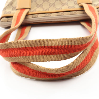 GGキャンバス ショルダーバッグ トートバッグ キャンバス レザー ベージュ イエローブラウン グッチ バッグ GUCCI