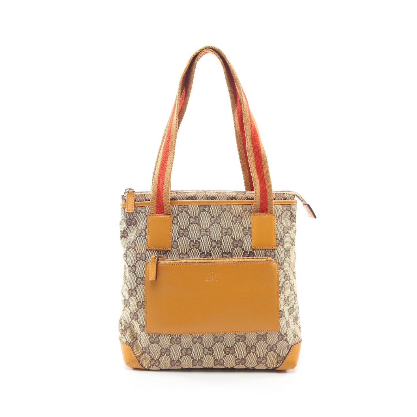 GGキャンバス ショルダーバッグ トートバッグ キャンバス レザー ベージュ イエローブラウン グッチ バッグ GUCCI