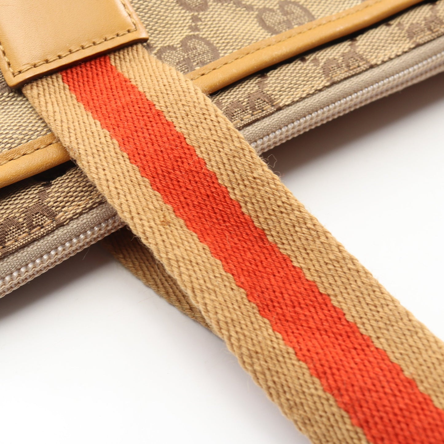 GGキャンバス ショルダーバッグ トートバッグ キャンバス レザー ベージュ イエローブラウン グッチ バッグ GUCCI