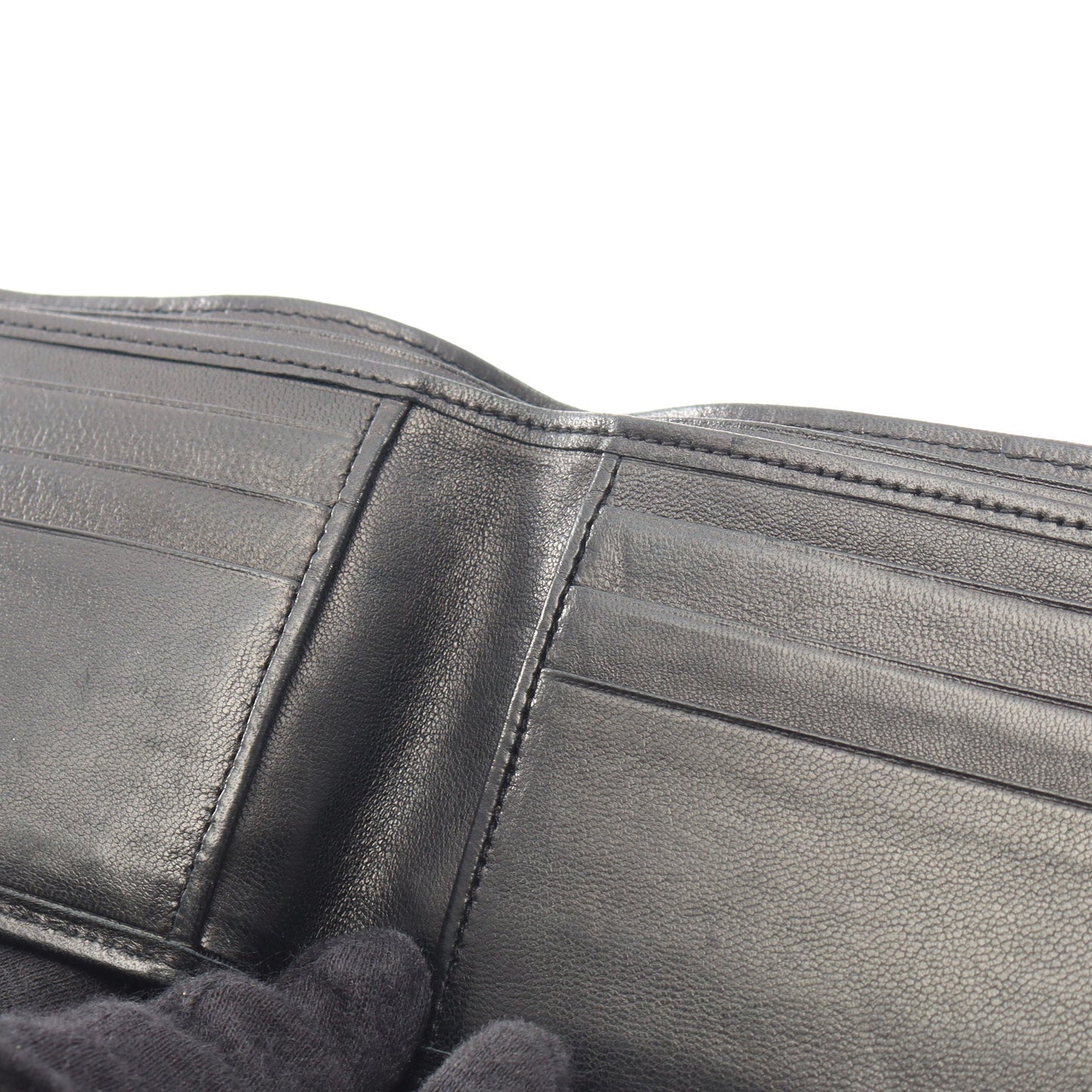 ビコローレ 二つ折り財布 札入れ ラムスキン ブラック ゴールド金具 ヴィンテージ シャネル 財布・小物 CHANEL