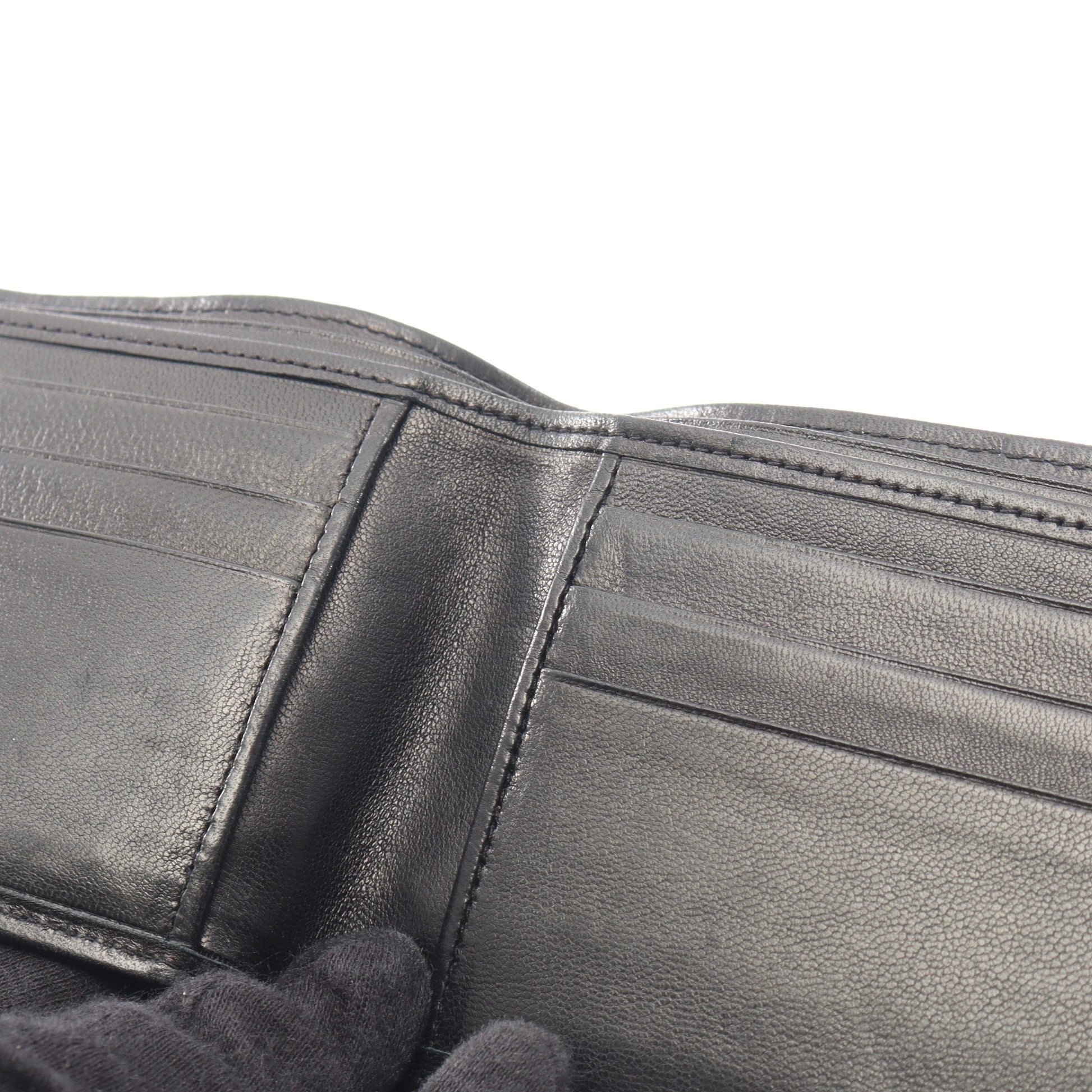 ビコローレ 二つ折り財布 札入れ ラムスキン ブラック ゴールド金具 ヴィンテージ シャネル 財布・小物 CHANEL