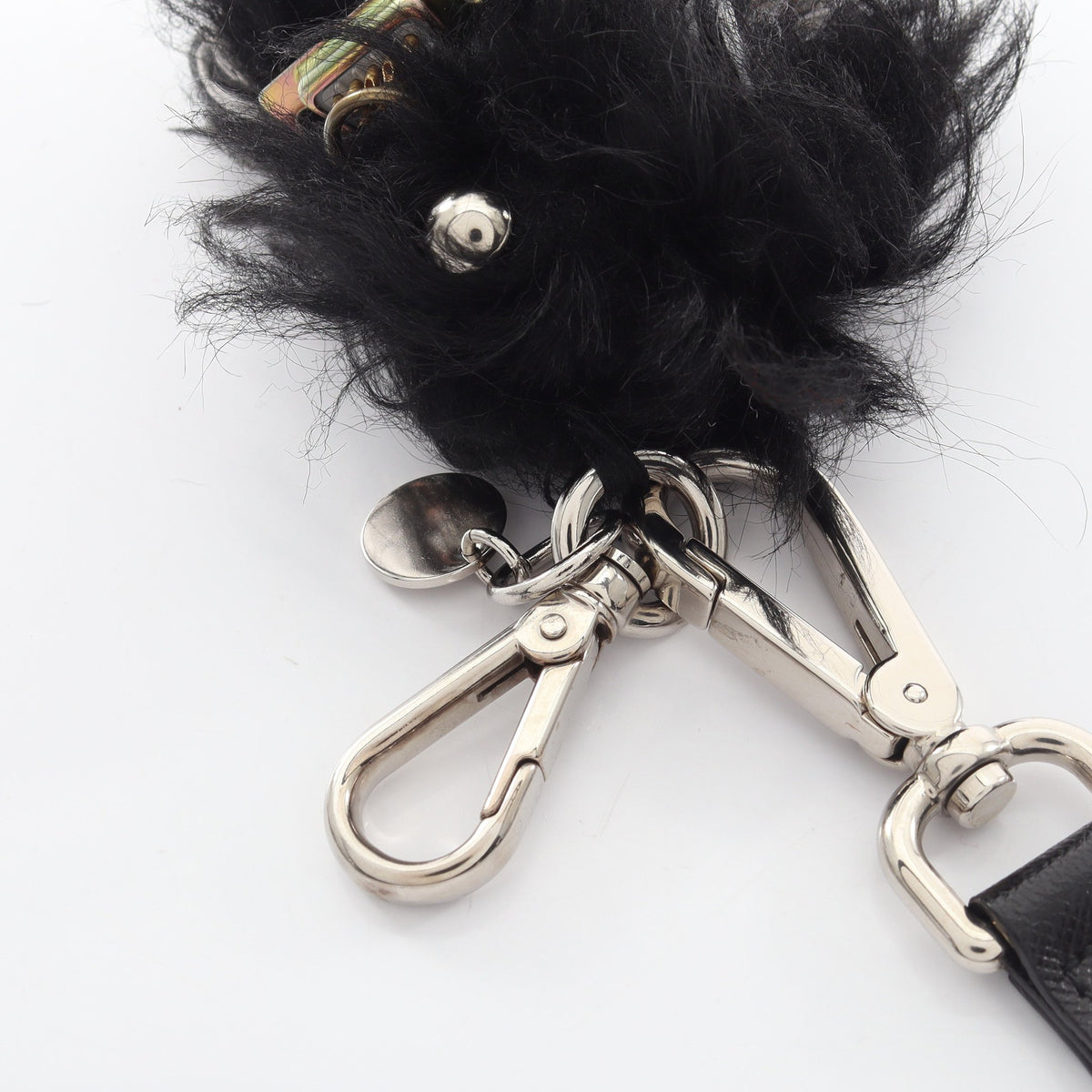 ルーファス バッグチャーム キーホルダー ファー ブラック マルチカラー プラダ 財布・小物 PRADA