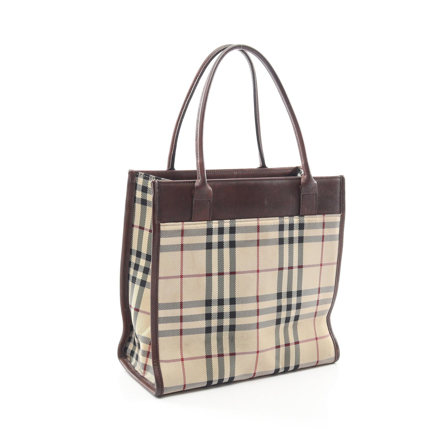 ノバチェック ハンドバッグ トートバッグ キャンバス レザー ベージュ ブラウン マルチカラー バーバリー バッグ BURBERRY
