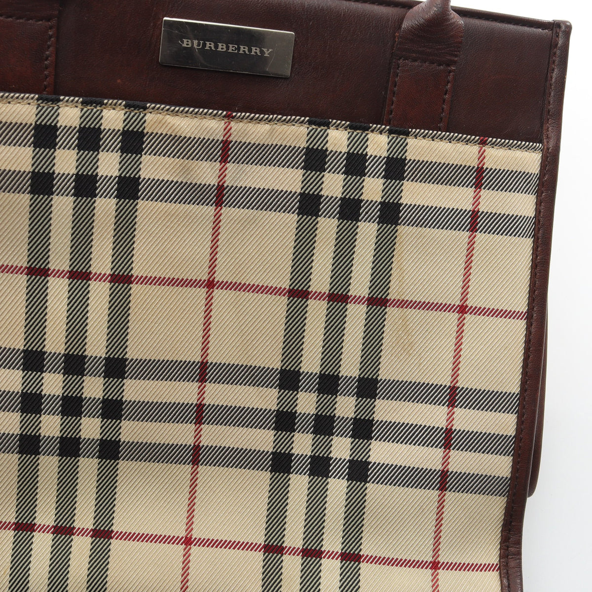 ノバチェック ハンドバッグ トートバッグ キャンバス レザー ベージュ ブラウン マルチカラー バーバリー バッグ BURBERRY