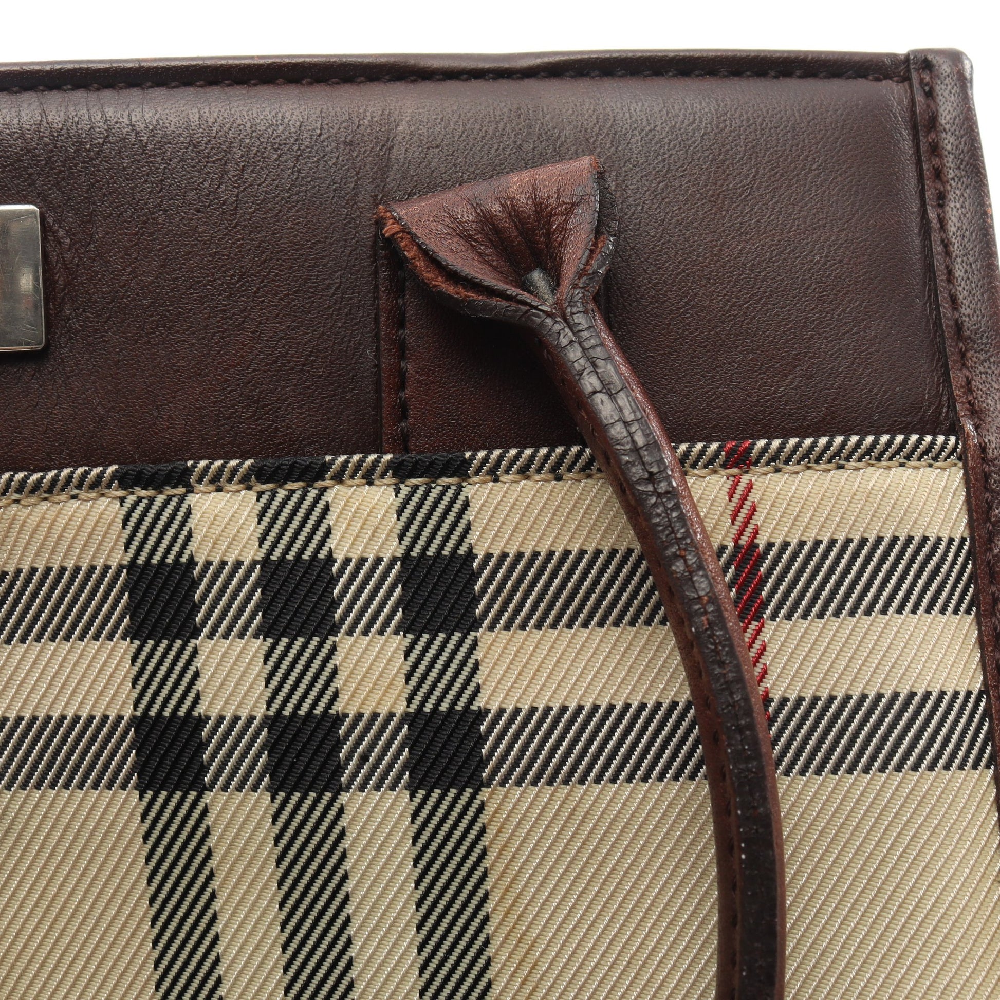 ノバチェック ハンドバッグ トートバッグ キャンバス レザー ベージュ ブラウン マルチカラー バーバリー バッグ BURBERRY