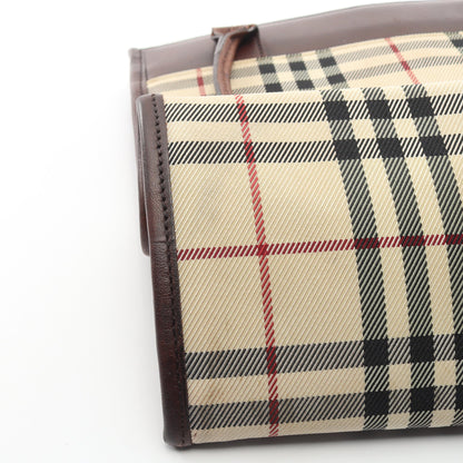 ノバチェック ハンドバッグ トートバッグ キャンバス レザー ベージュ ブラウン マルチカラー バーバリー バッグ BURBERRY