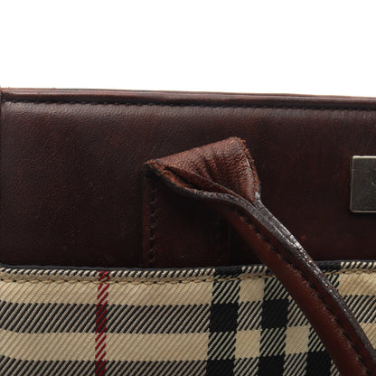 ノバチェック ハンドバッグ トートバッグ キャンバス レザー ベージュ ブラウン マルチカラー バーバリー バッグ BURBERRY