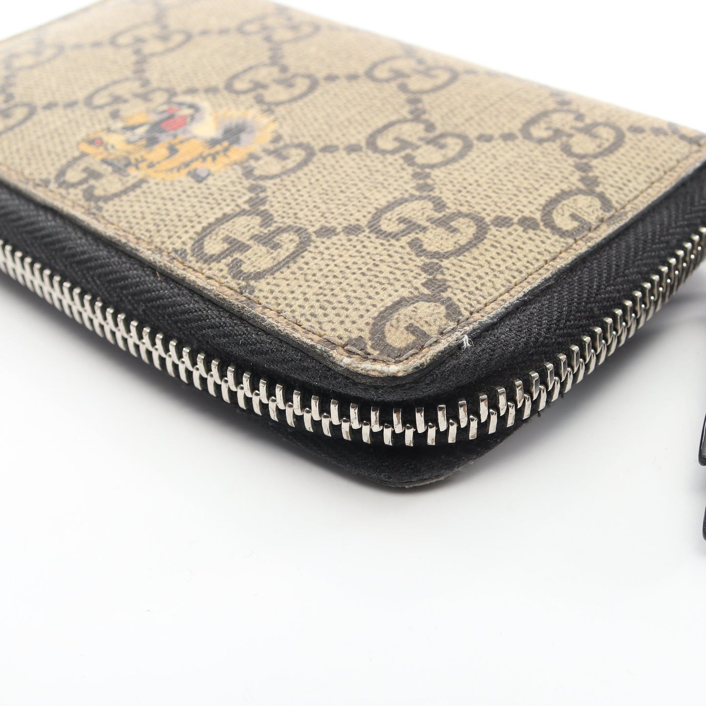 ベスティアリ M タイガー GGスプリーム カードケース コインケース PVC レザー ベージュ ブラック グッチ 財布・小物 GUCCI