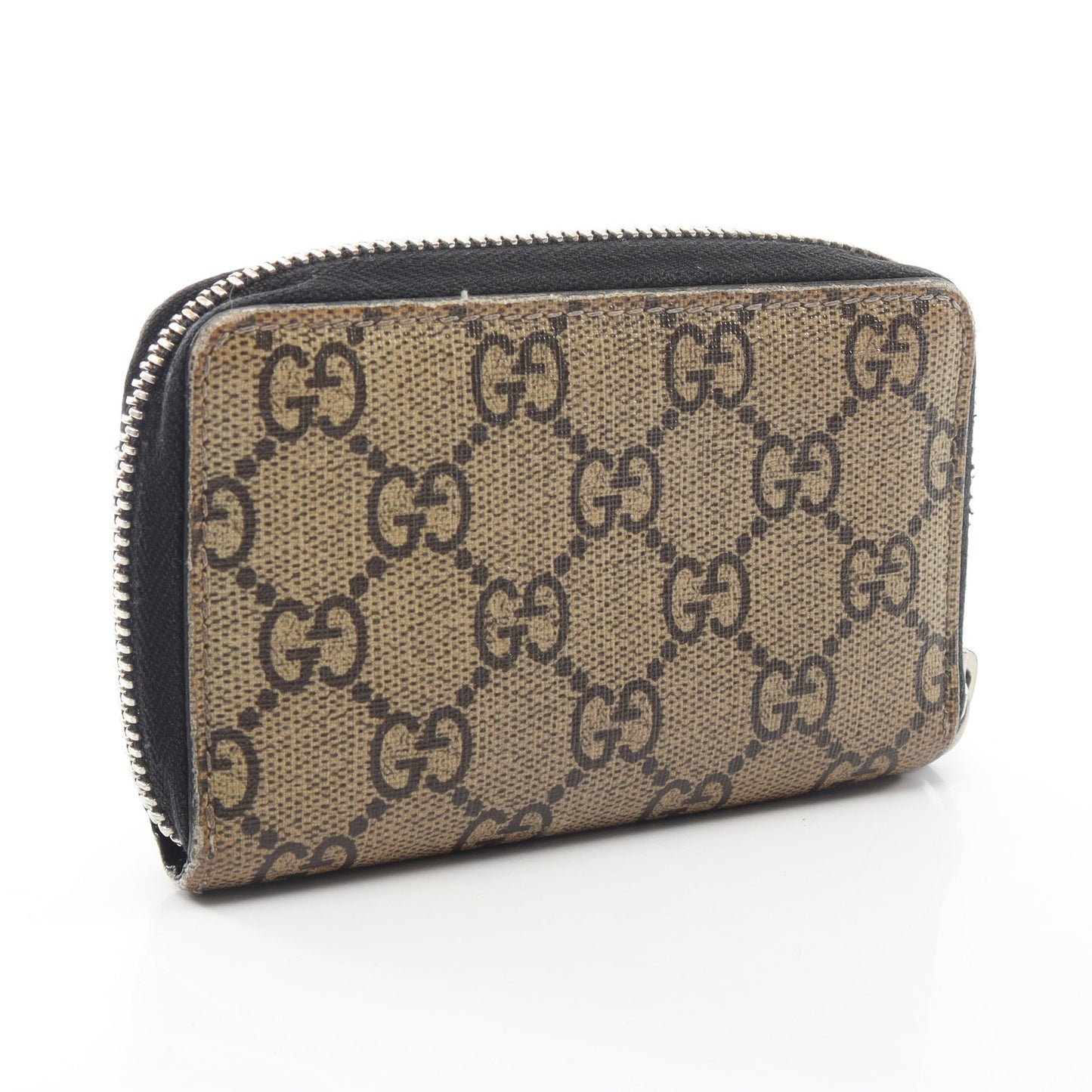 ベスティアリ M タイガー GGスプリーム カードケース コインケース PVC レザー ベージュ ブラック グッチ 財布・小物 GUCCI