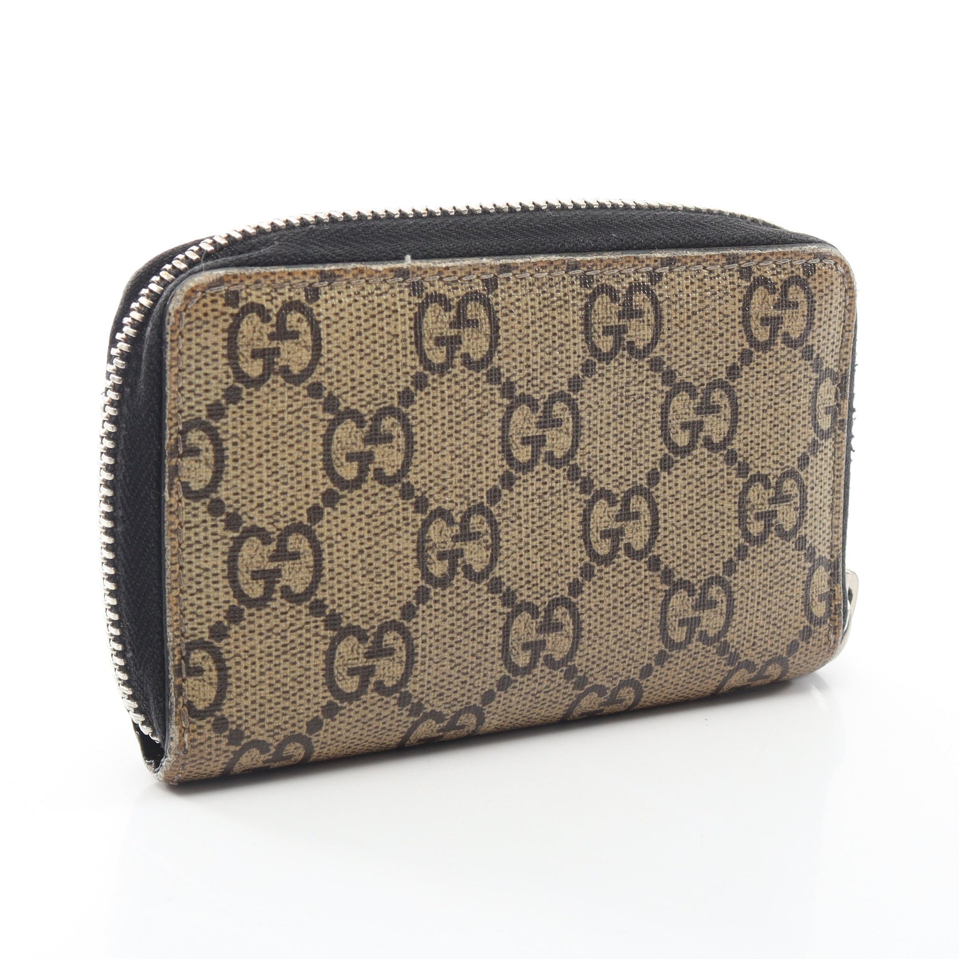 ベスティアリ M タイガー GGスプリーム カードケース コインケース PVC レザー ベージュ ブラック グッチ 財布・小物 GUCCI