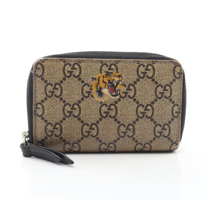 ベスティアリ M タイガー GGスプリーム カードケース コインケース PVC レザー ベージュ ブラック グッチ 財布・小物 GUCCI