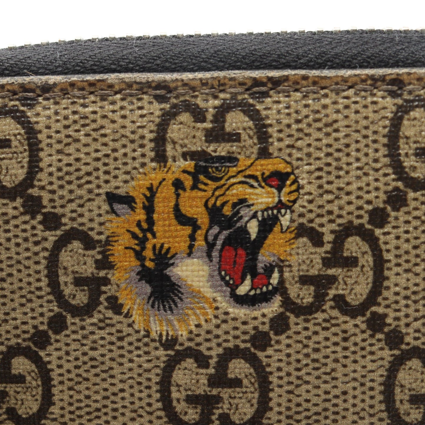 ベスティアリ M タイガー GGスプリーム カードケース コインケース PVC レザー ベージュ ブラック グッチ 財布・小物 GUCCI