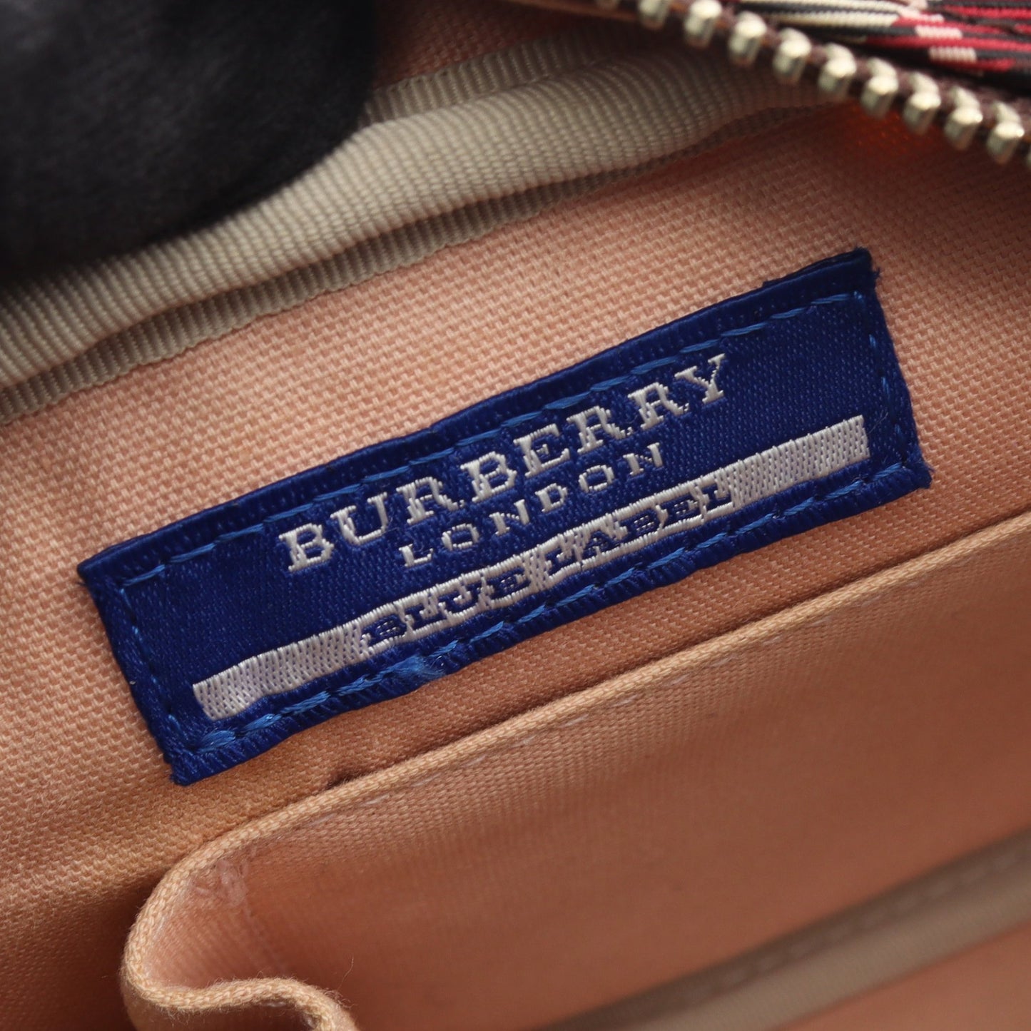 チェック ショルダーバッグ キャンバス レザー ボルドー ベージュ バーバリーブルーレーベル バッグ BURBERRY BLUE LABEL