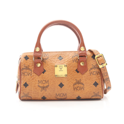 ヴィセトス 2WAY ミニボストンバッグ PVC レザー ブラウン エムシーエム バッグ MCM