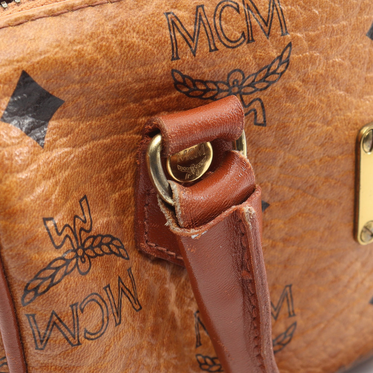 ヴィセトス 2WAY ミニボストンバッグ PVC レザー ブラウン エムシーエム バッグ MCM