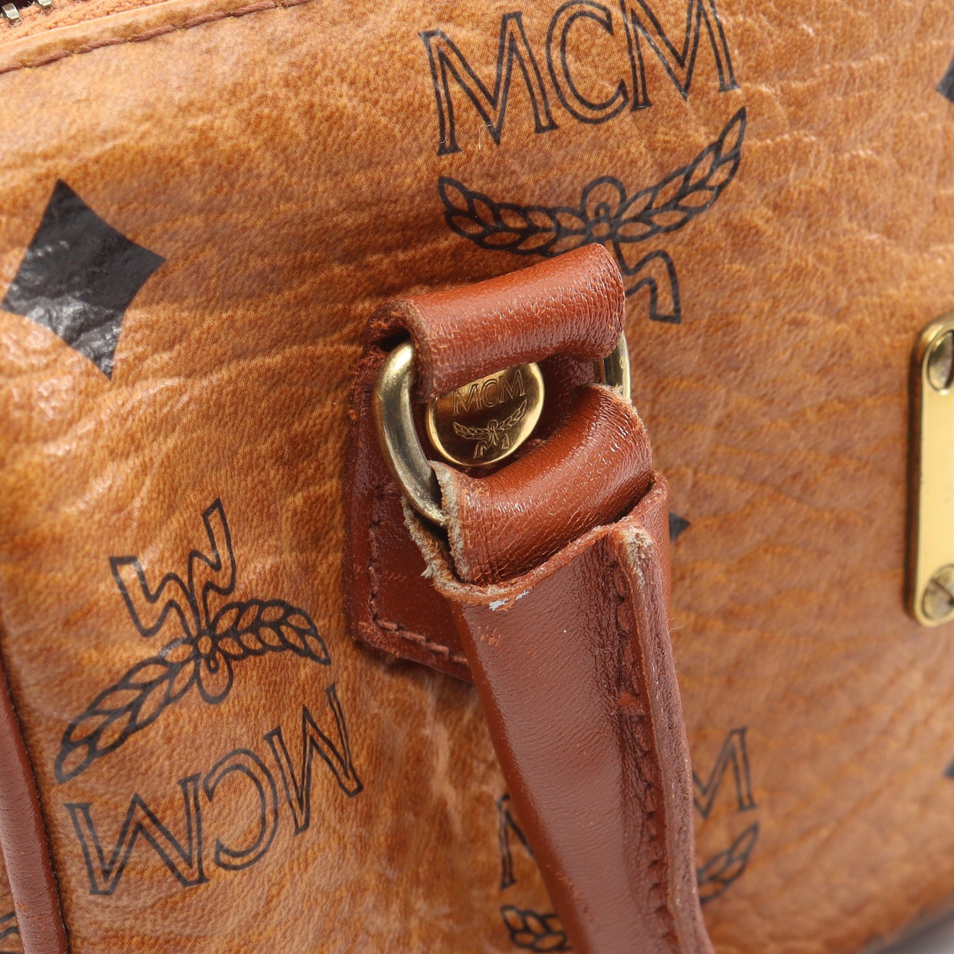 ヴィセトス 2WAY ミニボストンバッグ PVC レザー ブラウン エムシーエム バッグ MCM