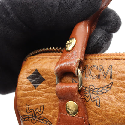 ヴィセトス 2WAY ミニボストンバッグ PVC レザー ブラウン エムシーエム バッグ MCM