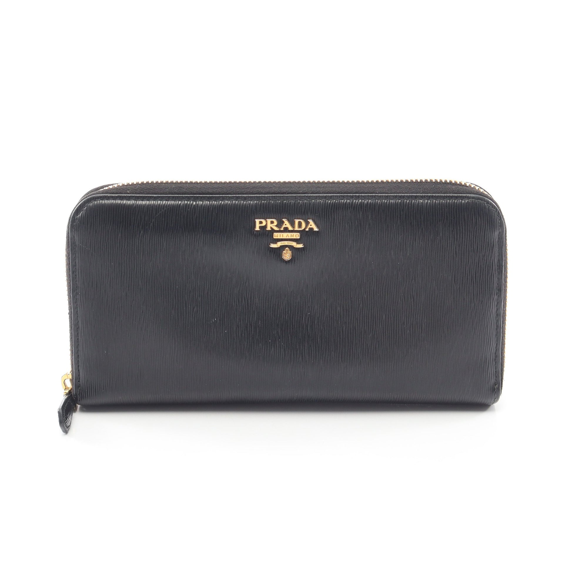 ラウンドファスナー長財布 レザー ブラック プラダ 財布・小物 PRADA